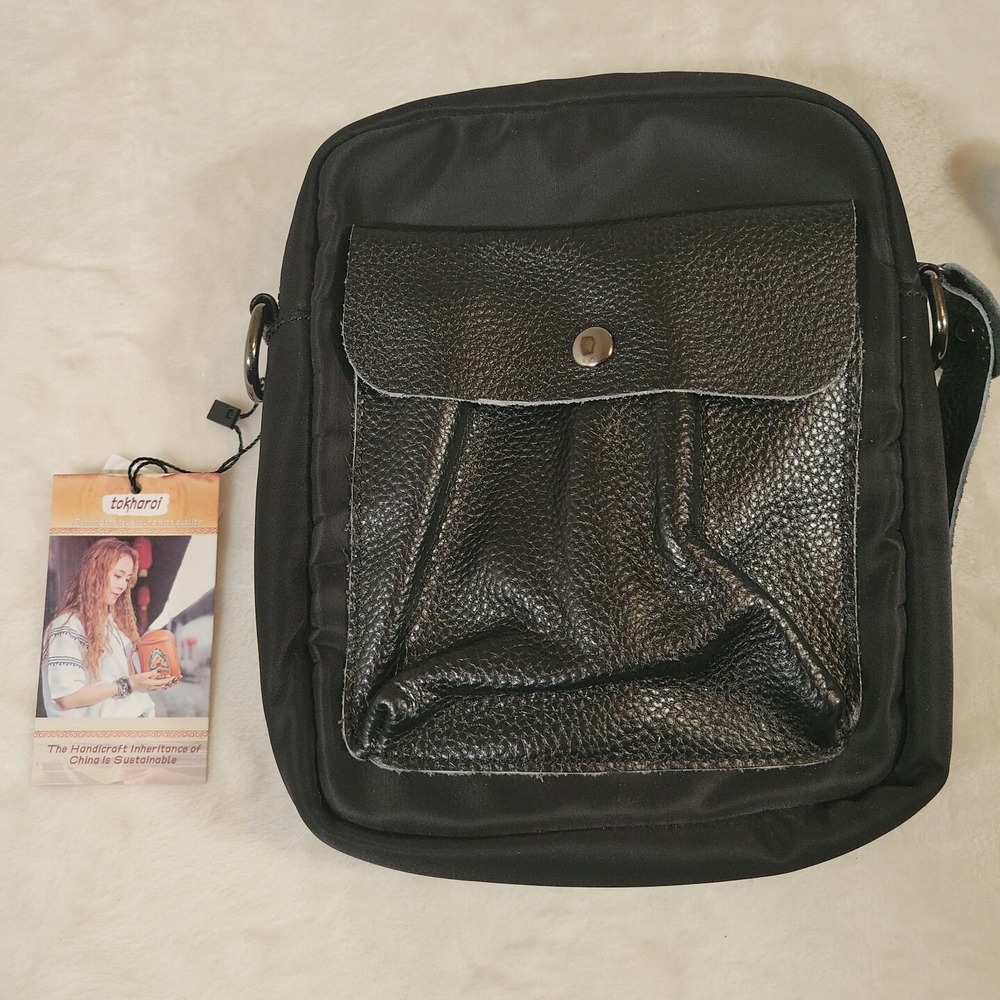 Tokharoi Crossbody Bag Black Shoulder Purse‎